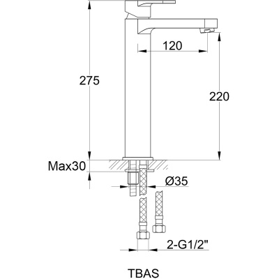 Ivan Tall Basin Mixer - Chrome